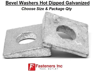 Beveled Square Washers Hot Dip Galvanized Steel Wedge Washers Tapered Bevel • $23.09