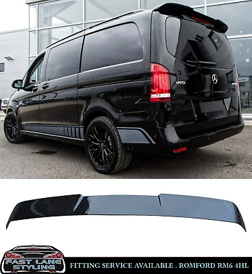 Rear Tailgate Roof Spoiler Gloss Black For Mercedes V-class Vito Van W447 2014+ • £63.29