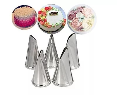 5PCS Icing Piping Nozzles Tips Set Large Pastry Cake Sugarcraft Decorating Tool • £3.99