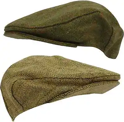 £14.95 • Buy Mens Tweed Flat Cap Country Derby Wool Shooting Hat New Teflon Coated Hunt