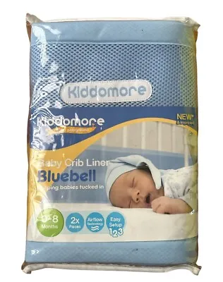 Kiddomore Baby Crib Liner Bluebell 0 - 8 Months • £16.90