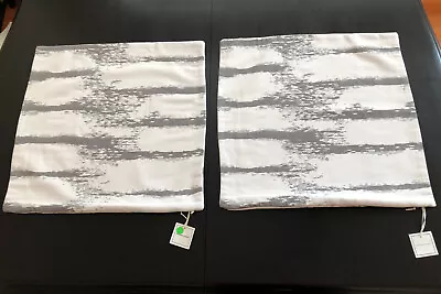 Williams Sonoma Home S/2 Perennials Moroccan Stripe Pillow Cover Gray White NWT • $39.95