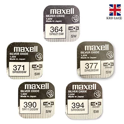 GENUINE Maxell All Sizes Silver Oxide Watch Cell Batteries 1.55v No Mercury UK • £8.67