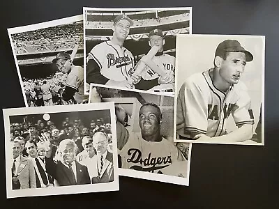 Mickey Mantle Jack Robinson Willie Mays Ted Williams Photographs (5). 8x10s • $9.99