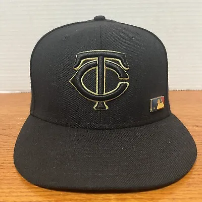 Minnesota Twins Hat Cap New Era 9Fifty SnapBack Black Gold With Pin TC Logo • $24.98