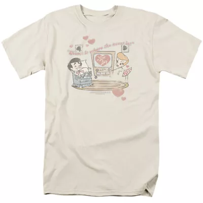 I Love Lucy Home Is Where The Heart Is T Shirt Mens Licensed Classic TV Cream • $17.49