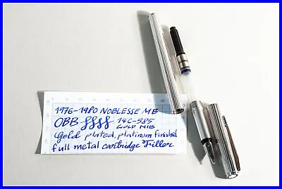 Platinum Plated MONTBLANC Fountain Pen NOBLESSE Cartridge With OBB 585 Nib • $349