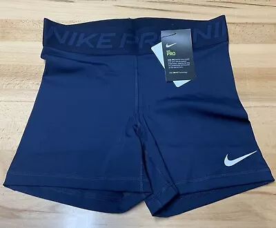 Nike Pro DH4886-419 Women's Sz Medium Navy Blue 365 Dri-FIT 5'' Training Shorts • $17.11