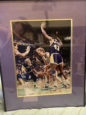 Larry Bird / Magic Johnson Signed Autographed  COA Upper Deck UDA Framed 22x28 • $829.95