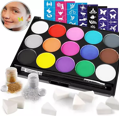 HOWAF Body Painting Face Paint Kit 15 Color Non-Toxic Professional Palette 60 • £17.55