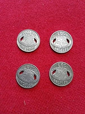 Vintage Los Angeles Transit Authority Mta Token Lot Of 4 • $28