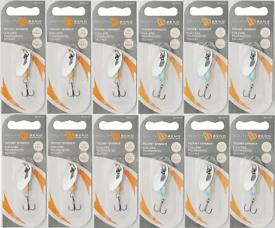 $16.97 • Buy 12 Trout Spinners Lot - (2 Colors) Dozen 1/4 Oz Silver Blade Spin Fishing Lures