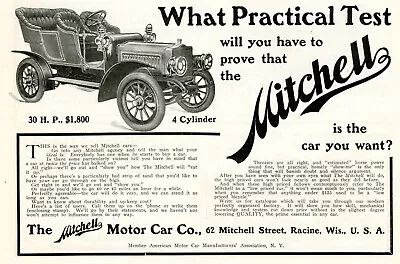 1906 Original Mitchell Ad. Racine WI + Compound Ad  E.H.V. Middletown Conn • $7.25