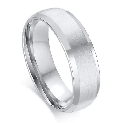 Plated Stainless Steel Men Women Wedding Promise Engagement Ring Band 6mm #4-14 • $9.99