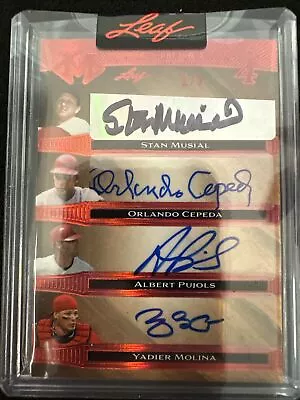 2023 Leaf Magnificence Musial Pujols Molina Cepeda 1/3 Auto Cards Color Match!! • $199.99