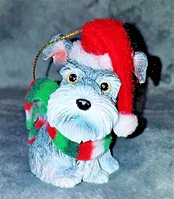 Miniature Schnauzer Hat Scarf Christmas Tree Ornament • $12