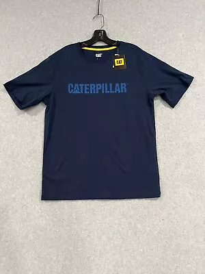 Caterpillar T-Shirt CAT Logo Navy Blue With Blue Letters Size Large NWT • $14.24