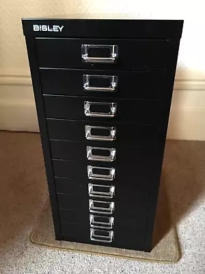 Bisley Black Multi Drawer Cabinet 10 Drawers Steel Good Condition • £30