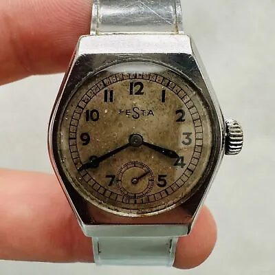 RARE FESTA 701 ALPINA REPAIR Watch Military WW2 Vtg Wrist Old Small BRACELET • $233.86