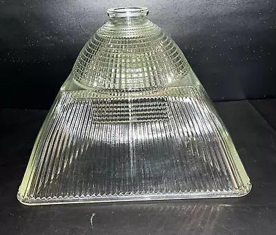 Vintage Holophane Piramid Glass Lamp Shade Torchiere MCM Art Deco Large • $125