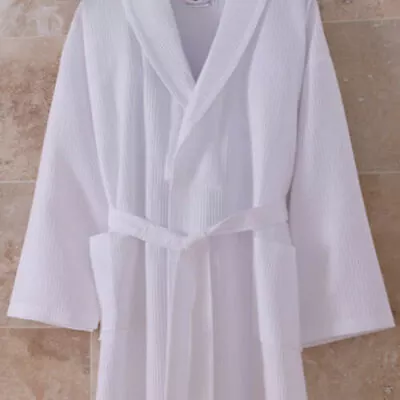 Waffle White Bathrobe MenWomen |Summer Dressing Gown|Hotel Quality|Spa Quality • £16.99