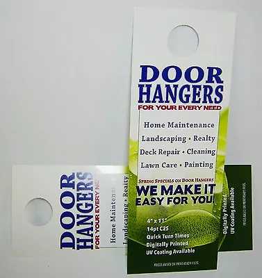 Printed Door Hangers 1000 Full Color 4.25  X 11  Custom Business Advertising • $219.80