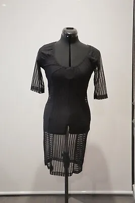 Zimmerman Mesh Vertical Stripe Mini 3 Quarter Sleeve Dress • $200