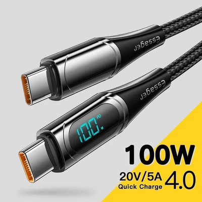 $15.91 • Buy Digital Display USB Type C To USB C Cable 100W/5A PD Fast Charging Charger Wire