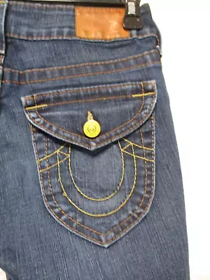 Women's True Religion Boot Embroidery Denim Jeans Size 27 X 31 • $7.99