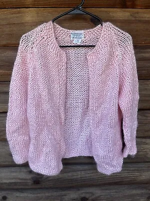 Vintage 1960’s Blairmoor Original Hand Made In Italy Mohair Sweater Size L Pink • $29.99