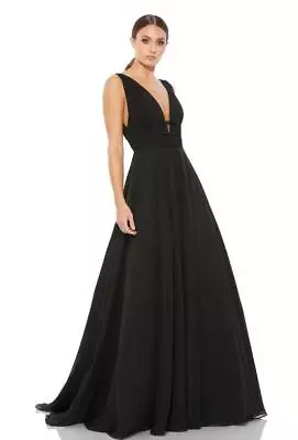 NEW Mac Duggal Plunge Neck Chiffon Ballgown Size 14 • $200