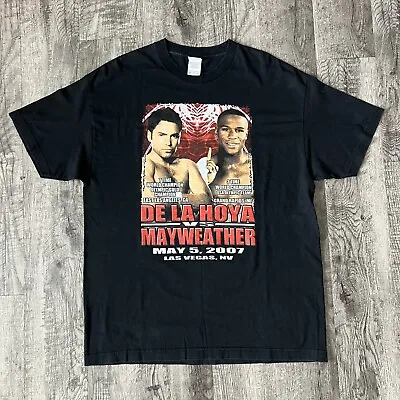 Vintage Oscar De La Hoya VS Floyd Money Mayweather Rare Boxing Rap Tee Shirt XL • $80