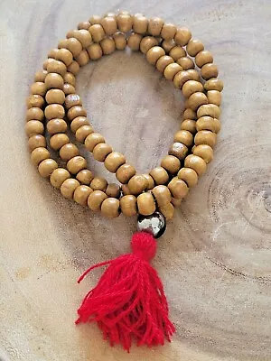 Natural Sandalwood 108 8mm Buddhist Prayer Wood Bead Mala Necklace Bracelet • $7.95