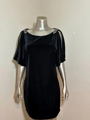 Adrianna Papell Evening Black Velvet Dress NWOT Size 8 # 070404 • $75