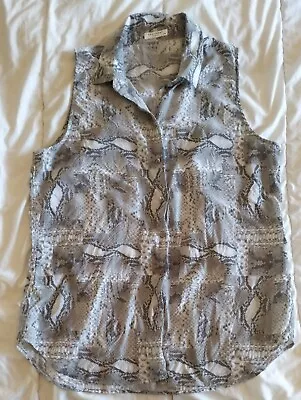 Equipment Size L/G Sleeveless Button Up Blouse Silk Snakeskin Print • $33