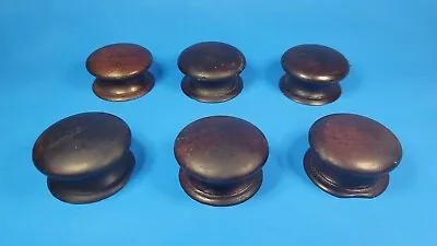 Victorian Walnut Turned Knobs Mushroom Style Original Drawer Hardware Lot Of 6 • $79