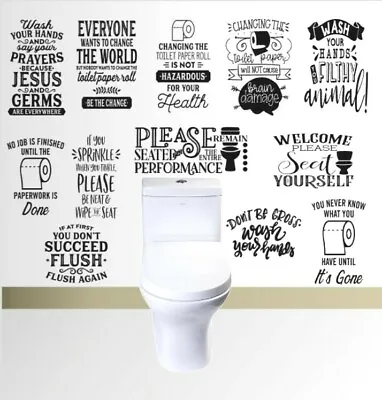 Wall Art Stickers For Toilet Bathroom Removable Home Décor Vinyl Funny Quote • £2.69