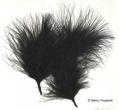 Quality Marabou Feathers JET BLACK  Fluffy 3-8  L 7 Grams Approx 35 Ct • $3.15