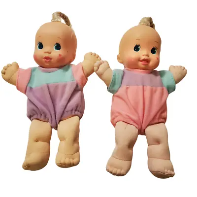 1992 Mattel Magic Nursery  Its A Girl  9  Twin Caucasian Baby Dolls Vintage • $13.98