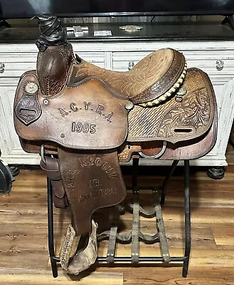 Used 14” Double J Trophy Roping Saddle - Good Condition • $350