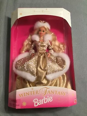 1995 Vtg Winter Fantasy Barbie Doll Gown Dress Faux Fur Accents New 15334 Nrfb • $17.99