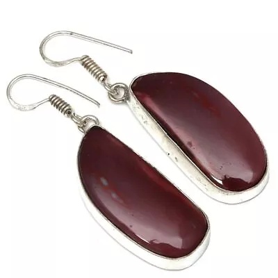 Wild Horse Jasper Gemstone Handmade 925 Silver Jewelry Earrings 1.5'' • $2.58