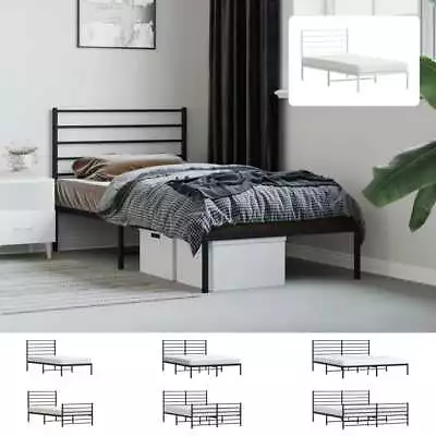 Metal Bed Frame With Headboard Bed Base Mattress Foundation Bedstead VidaXL • £68.99