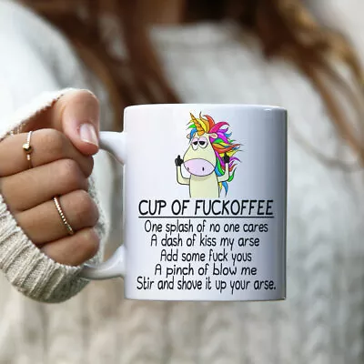 Rude Unicorn Mug-Cup Of F**koffee Unicorn Cup-Sarcastic Mug For Her-Friend-MG008 • £9.99
