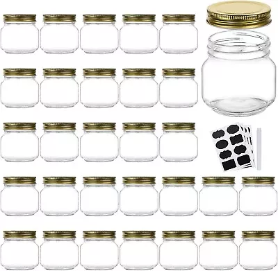 Small Mason Jars With Lids Glass Canning Jars For Jelly Jam Honey 30 Pack 8oz • $35.99