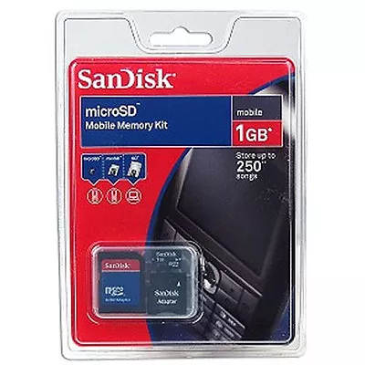 Retail NEW 1GB SanDisk Micro SD Memory Card With MiniSD + SD Adapter • $13.97