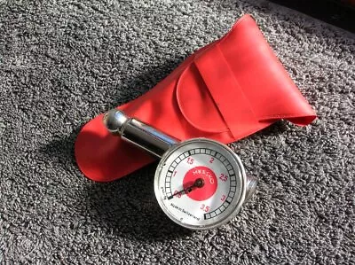 Red Messko 3.5 Bar Tire Pressure Gauge Porsche 356 911 550 ? Mb Vw Bmw Tyre Tool • $350