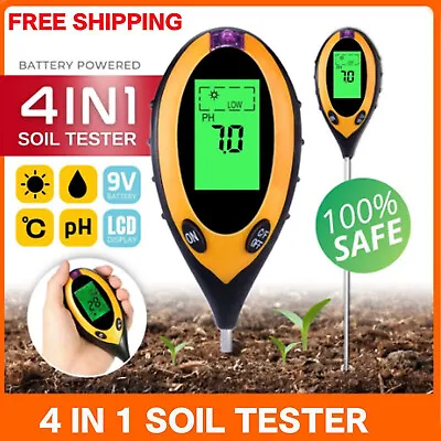 4 In 1 PH Tester Soil Water Moisture Light Test Meter For Garden Plant Seeding • $9.96