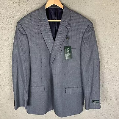 Ralph Lauren Blazer Adult 48R Blue Polyester Blend Sport Coat Suit NWT • $59.99