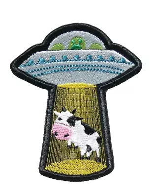 Alien Abduction Patch Embroidered Iron On UFO Alien Fabric Patch By GroovyPatch! • $5.99